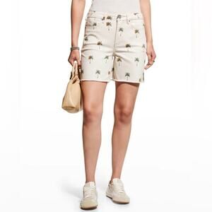 NYDJ High-Rise Frayed Denim Shorts SZ 6